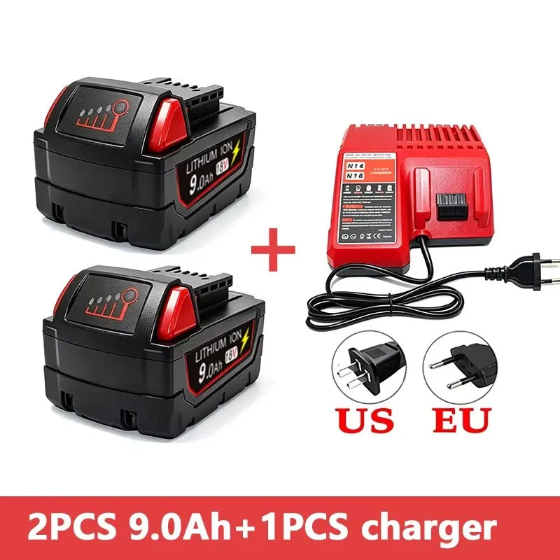2026 new style For Milwaukee M18 Power Tool Battery Charger BR XC 18V 6.0Ah M18B5 48-11-1860 Built-in 18650 Battery12.0Ah