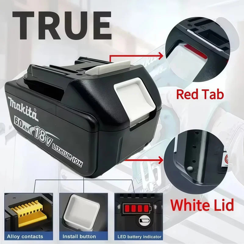 Genuine Makita 18V LXT 6.0Ah Li-ion Rechargeable Battery Rep
