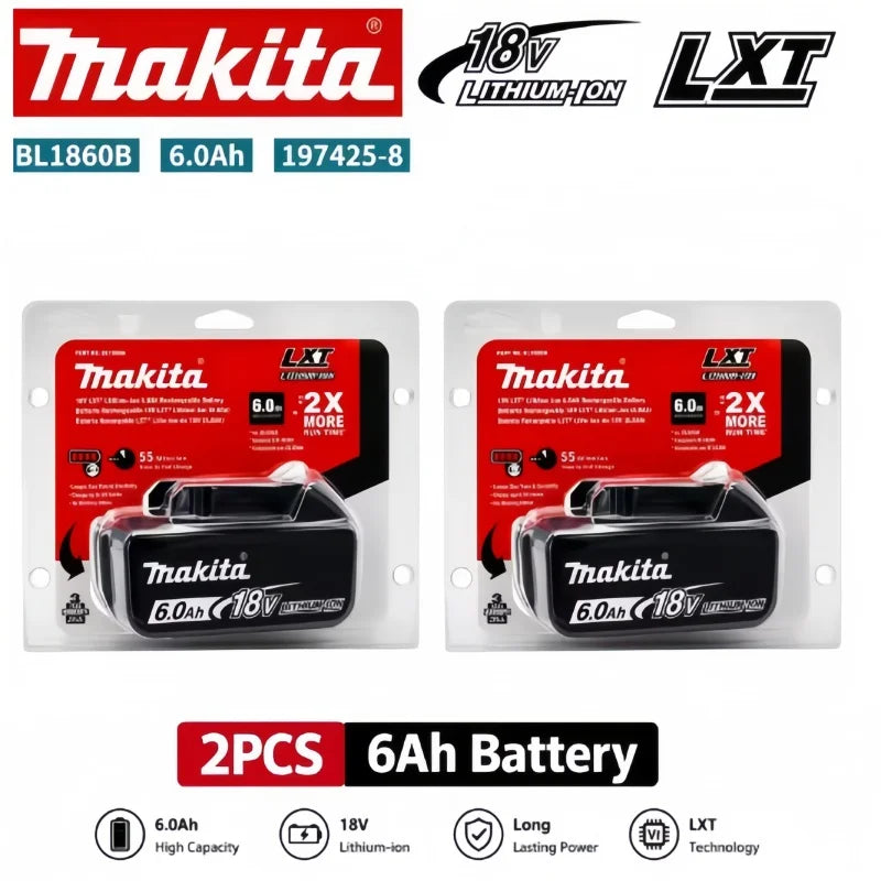 Makita 18V BL1860B Rechargeable Battery for 18V Power Tools 
