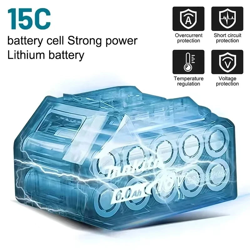 6Ah 100% Original Makita 18V Battery BL1860B Rechargeable Li