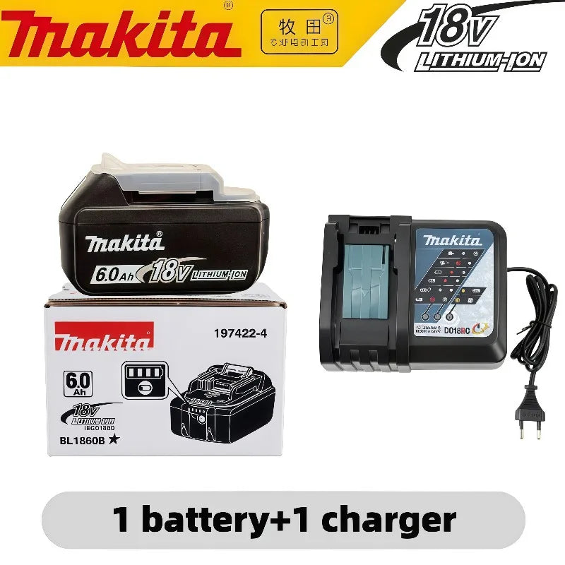 6Ah 100% Original Makita 18V Battery BL1860B Rechargeable Lithium-Ion Battery for Makita 18V Power Tools Replace the Battery.