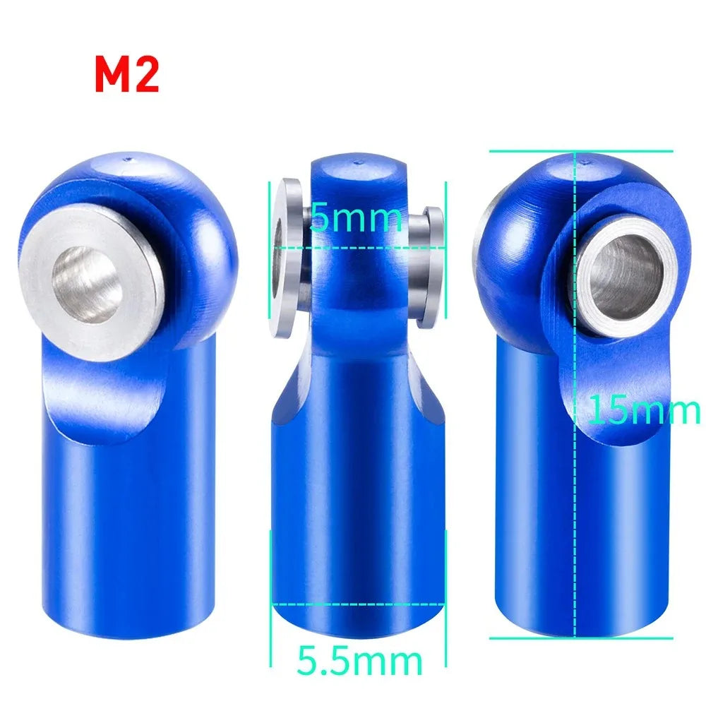 AXSPEED 10Pcs Aluminum Alloy M2 M2.5 Rod End Ball Head Joint