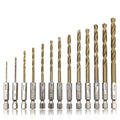 Hexagonal Handle Twists Drill Bits Set Titanium Plated Twist Drill 1.5-6.5mm Electric Drill Driver Drilling Air Screwdriver Tool