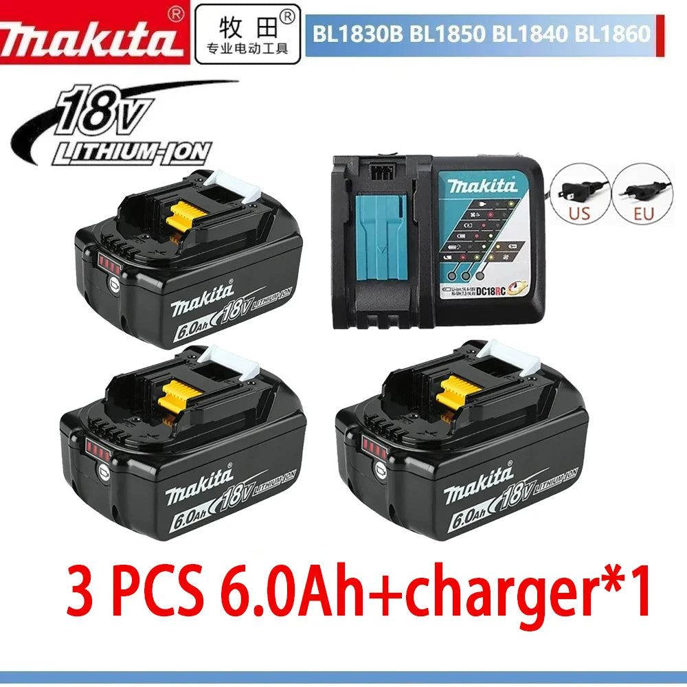 Makita 18V 6/5Ah Original Rechargeable Battery Fits BL1840 BL1850 BL1860B High-Capacity Power Tool Battery Reliable Performance