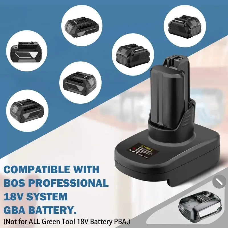 HAKSINKY Power Tool Battery Adapter BS18BS12 for Bosch 18V L