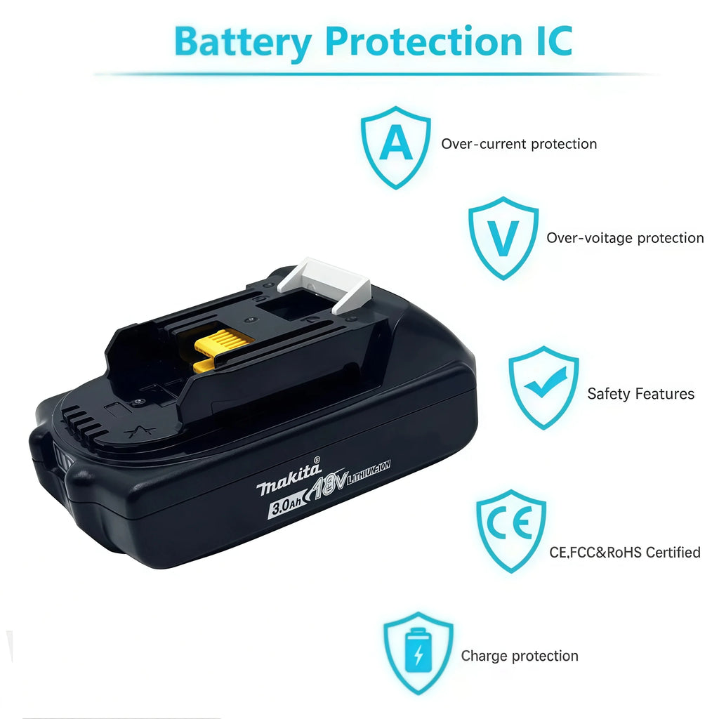 Genuine Makita BL1830 18V 3.0Ah Battery + DC18RC Charger Set