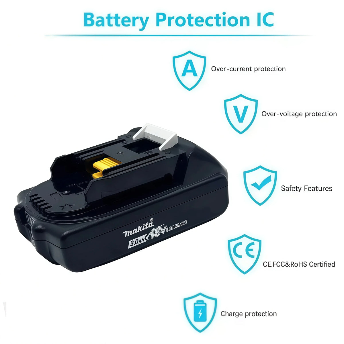 Genuine Makita BL1830 18V 3.0Ah Battery + DC18RC Charger Set