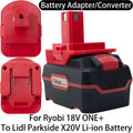 Adapter Converter For Ryobi 18V ONE+ Li-ion Tool To Lidl Par