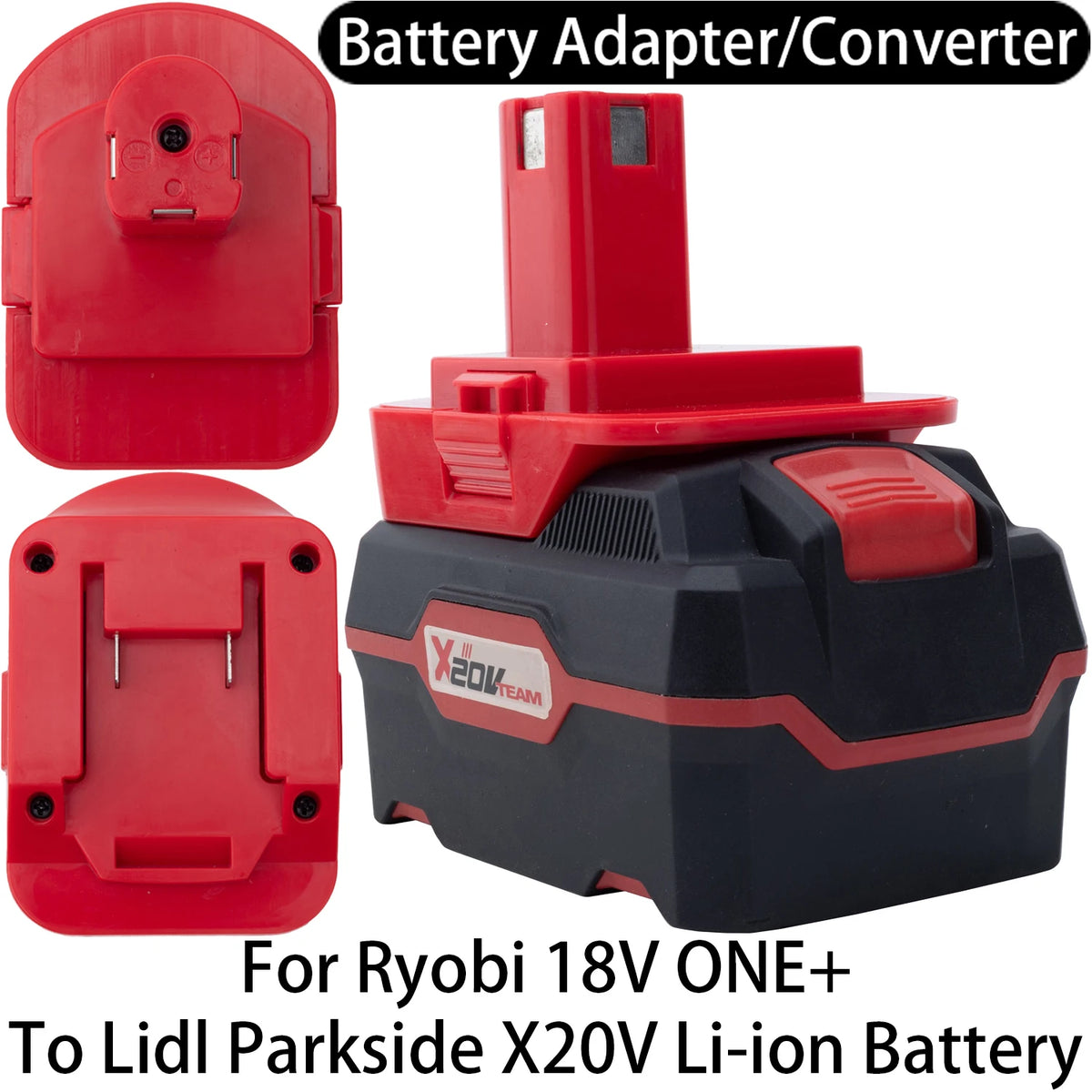 Adapter Converter For Ryobi 18V ONE+ Li-ion Tool To Lidl Par