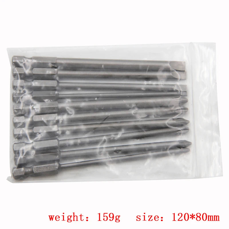 10pc Cross 100mm Hexagonal Handle Screwdriver Set Magnetic S