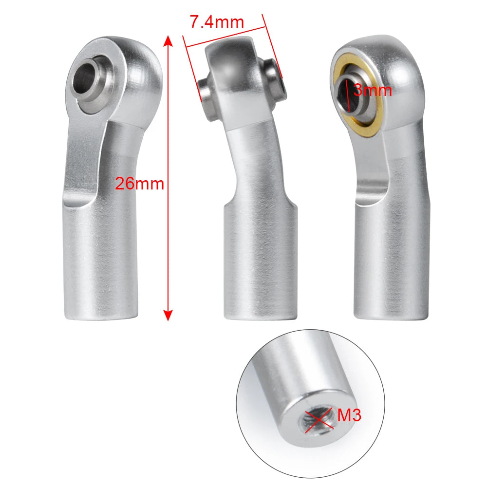 AXSPEED Metal M3 Link Tie Rod End Ball Joint Shock Absorber 
