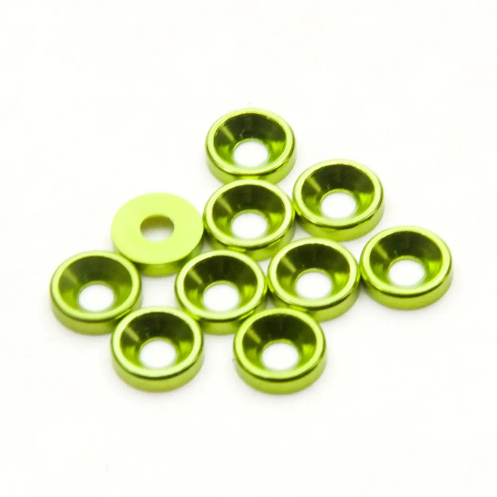 AXSPEED 10Pcs Aluminum M3 Countersunk Head Washer Gasket Cap Screw Hex Socket Screw for RC Model Upgrade Parts