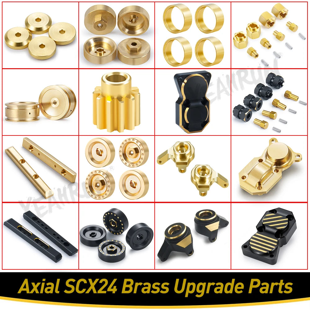 YEAHRUN Axial SCX24 Upgrade Parts Brass Counterweight Wheel 