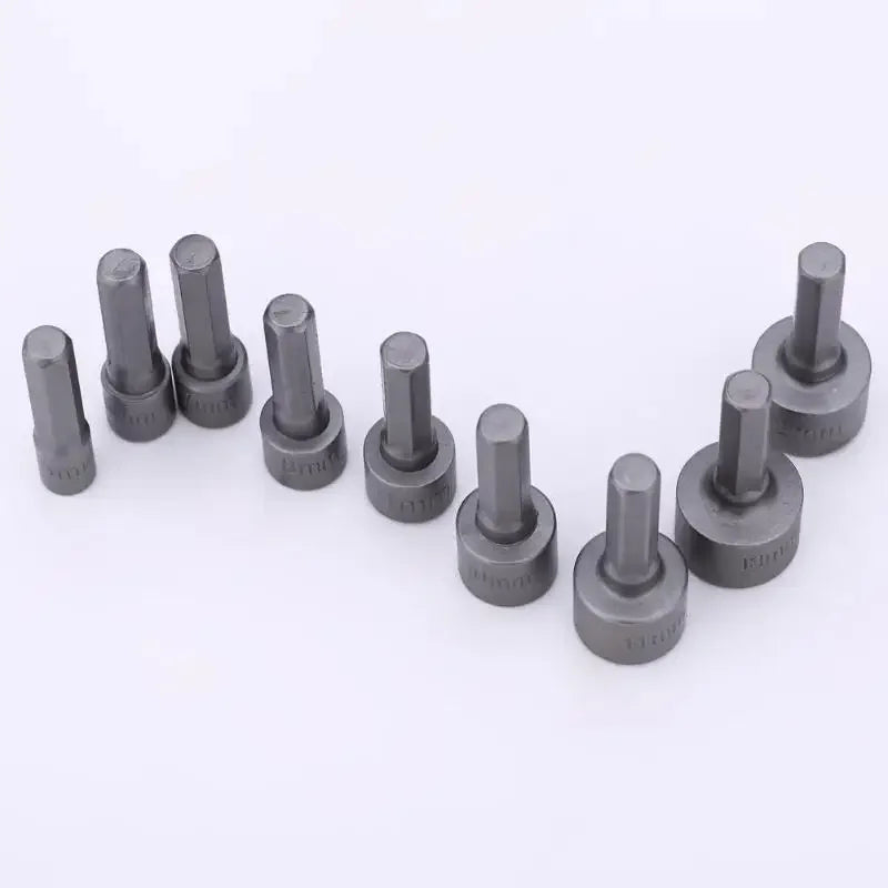 9pcs 5mm-13mm Hex Socket Set Nut Driver Screwdriver Bits Sle
