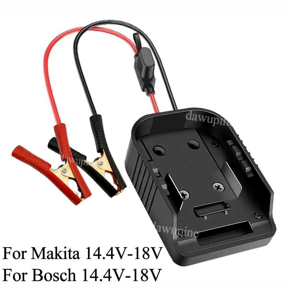Power Tools Parts For Makita for Bosch 14.4V 18V Lithium Battery DIY Adapter Car Emergency Power 30A Fuse Igniter Jump Starter