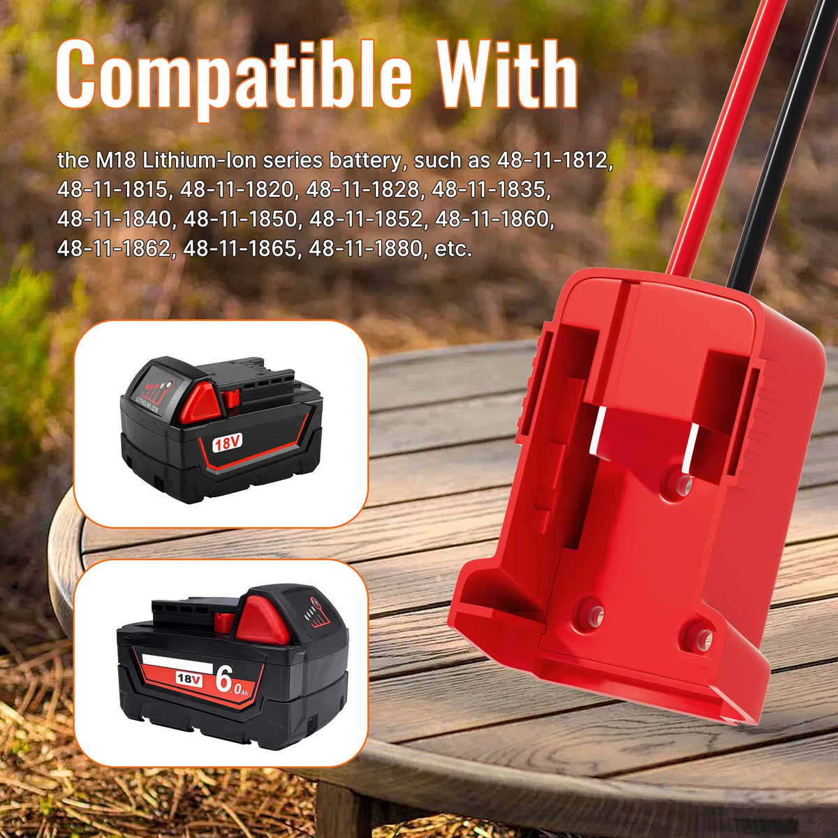 For Milwaukee 18V Li-ion Battery Adapters Dock Power DIY Bat