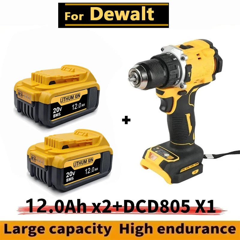 New High-Power for DEWALT 20V/60V Battery DCB200 DCB205 DCB206 Power Tool 18V Battery 3AH 8AH 12AH 18AH Batteries DCD805
