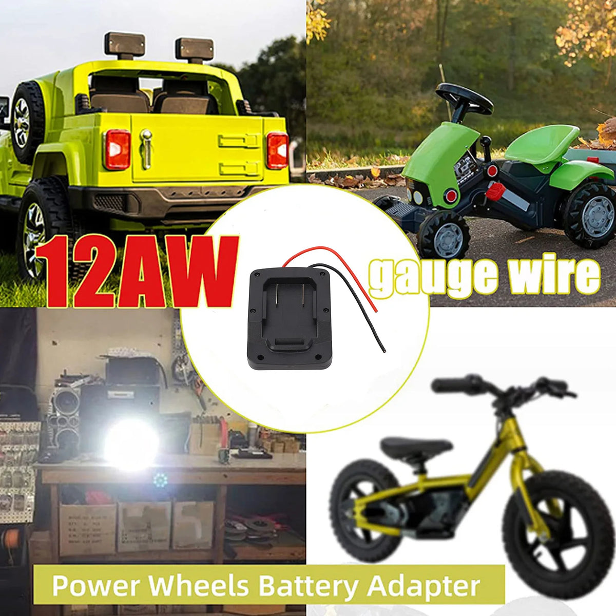 Power Tool Battery Adapter Converter PTFE 1332 12AWG Cable E
