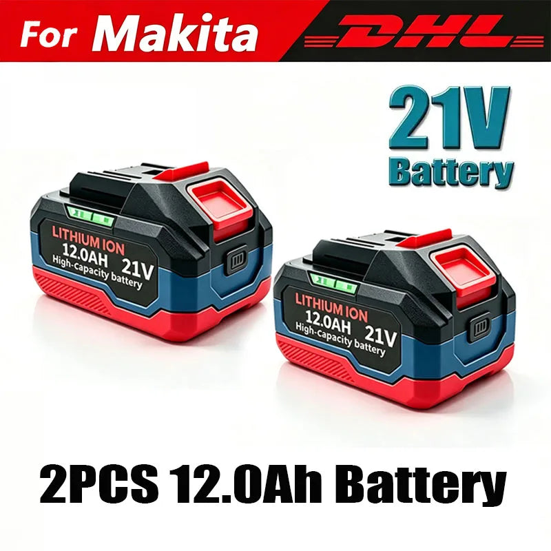 2026 New Version 21V 12.0Ah Li-ion Battery Replacement For Makita 18V Battery Suitable For Makita 21V Impact Wrench Power Tools