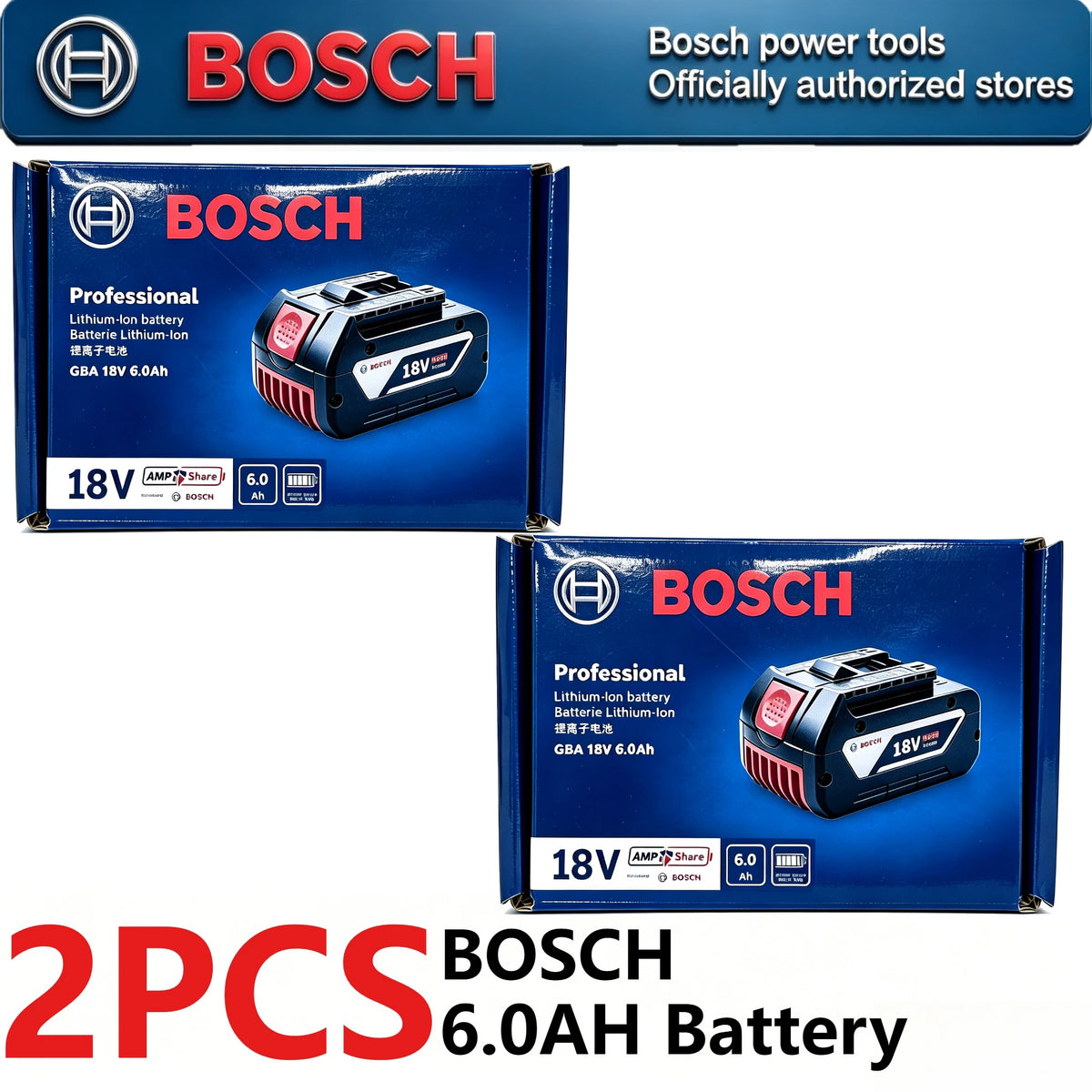 New Original BOSCH 18V Lithium Battery GBA18V6.0 High Capacity Power Pack for Bosch Cordless Drill Grinder Impact Wrench Tools