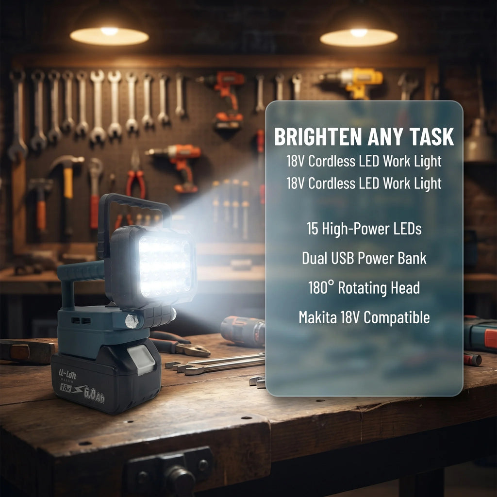 3/4/5/8 inch LED Work Light For Makita 18 V Battery Cordless