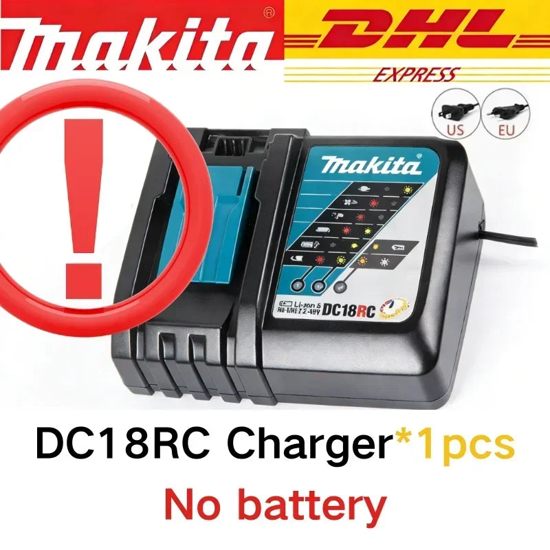 Genuine Makita 18V 6.0Ah battery with charger set for Makita 18V power tool DDF487 DTW700 GBA404 DUC150Z DHR183Z