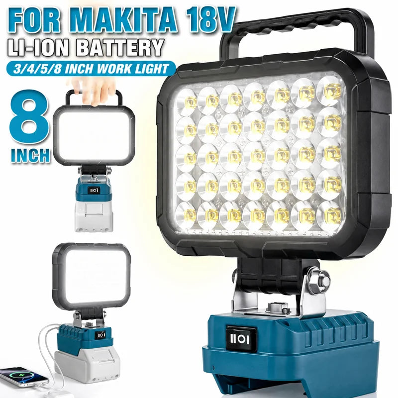 For Makita 18V 21V Li-ion Battery Work Light Portable Light 