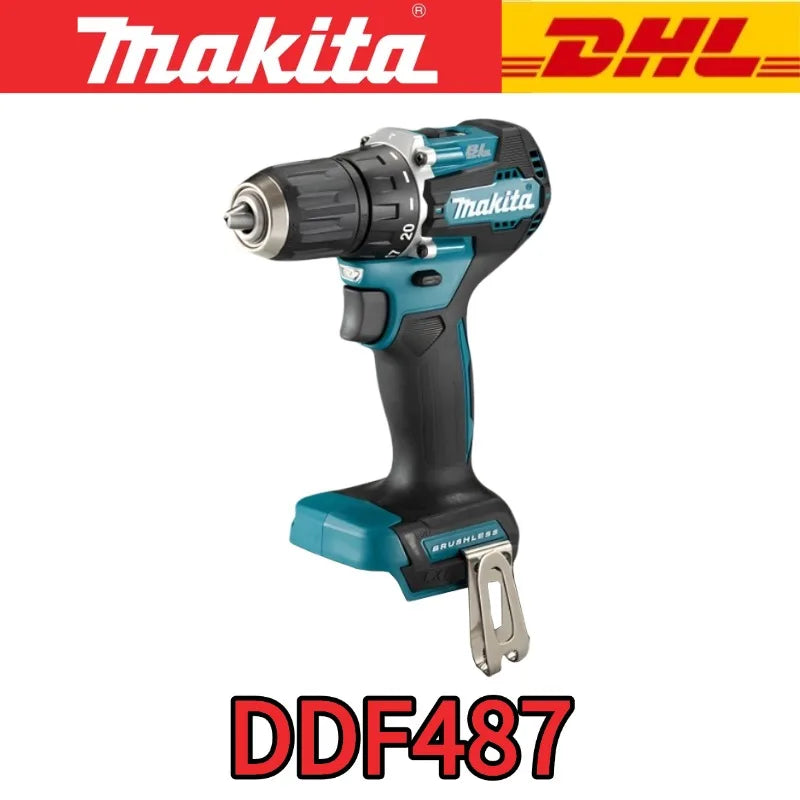100% brand new Original Makita DDF487 Cordless Driver Drill Brushless Electric Impact Screwdriver 18V Rechargeable Power Tool