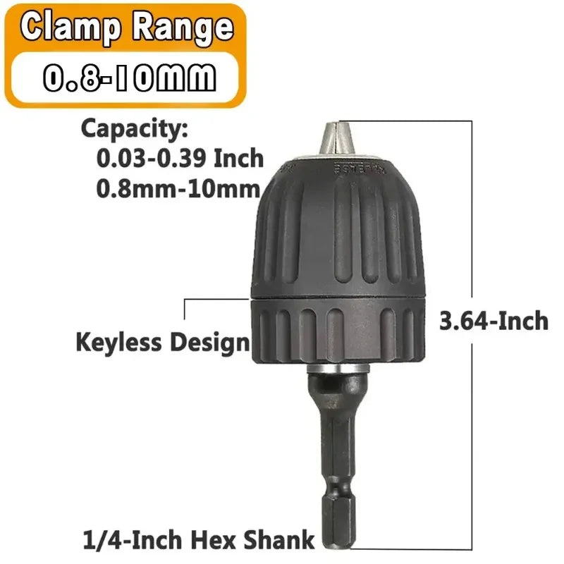 Keyless Drill Chuck Converter 3/8 - 24UNF Thread Quick Chang