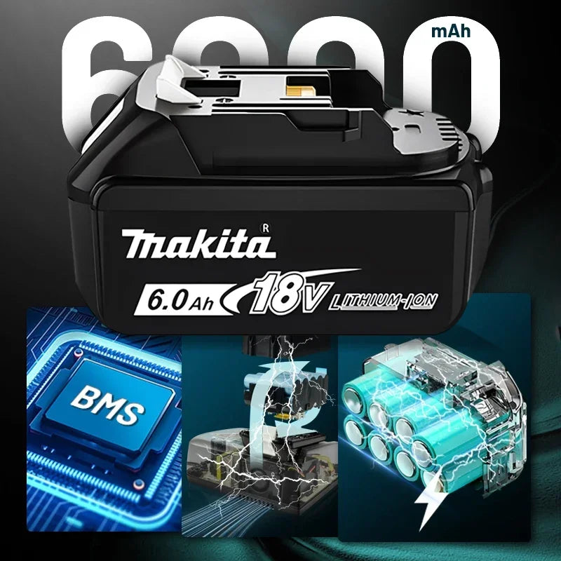 100% Original Makita Battery 18V 6000mAh BL1860B Rechargeabl