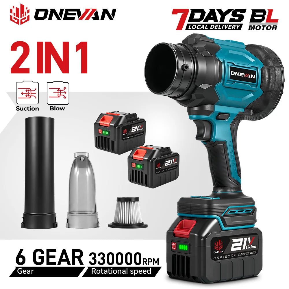 ONEVAN 3500W 350M/S Brushless Electric Blower Cordless Leaf 