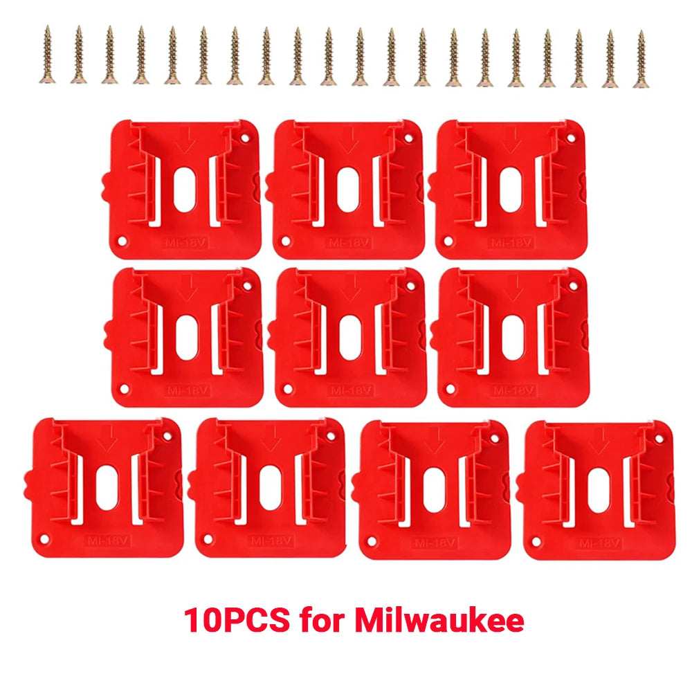 1-10PCS Power Tools Lithium Battery Holder Storage Fixed Bracket Installation Base Rack For Milwaukee For M18 18V Li-ion Battery