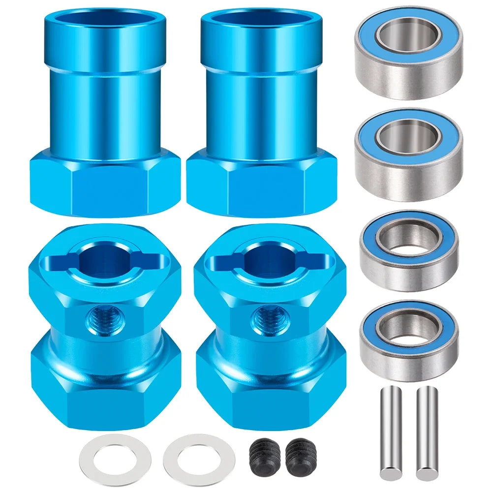 TRINOOD 4Pcs Alu Alloy 12mm Wheel Hex Hub Adapter for Tamiya CW-01 Lunch Box ORV Monster Beetle Chassis Upgrade Parts