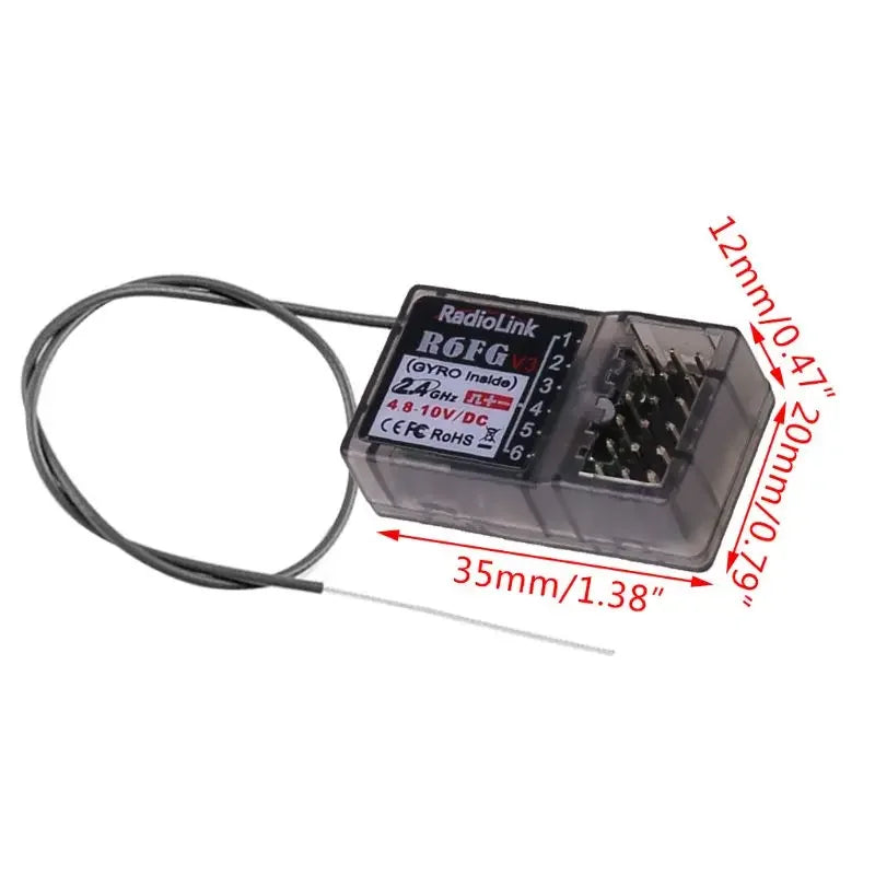 Radiolink R6FG R6F 2.4G Receiver FHSS 6 Channel RX Radio Con