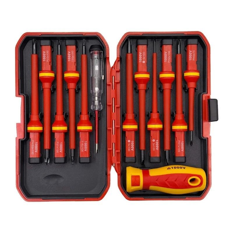 Magnetic Screwdriver Set Blade VDE Insulated Screw Driver Double Head Bit CRV Slotted Phillips Torx Triangle Electricians Tools