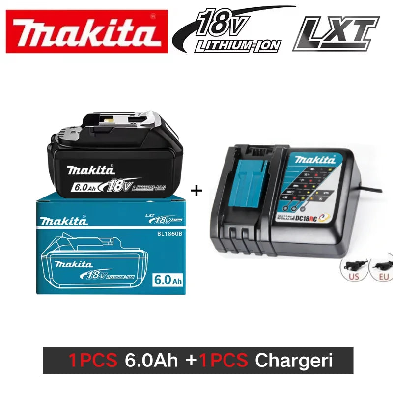 Original Makita 18V 6.0Ah 9.0Ah 5.0Ah Rechargeable Lithium Battery High Capacity for Makita Power Tool Battery+charger+drill