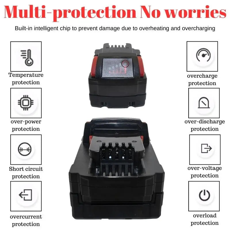 For Milwaukee M18 Power Tool 6.0Ah 9.0Ah 12.0Ah Lithium-ion 