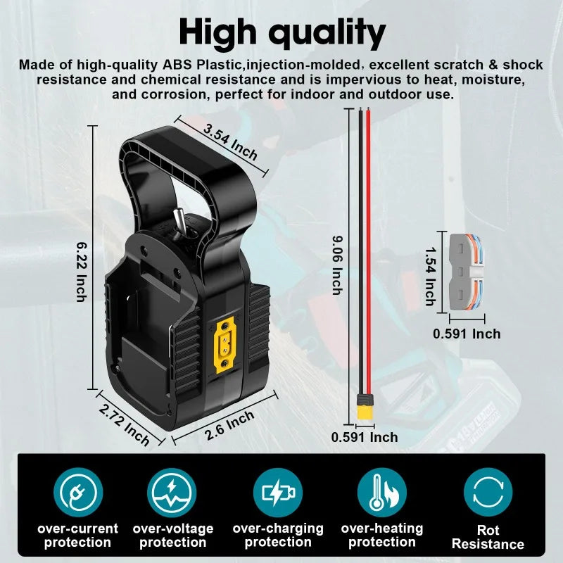 2-in-1 Power Wheel Adapter Dual Voltage Output for Makita/Mi