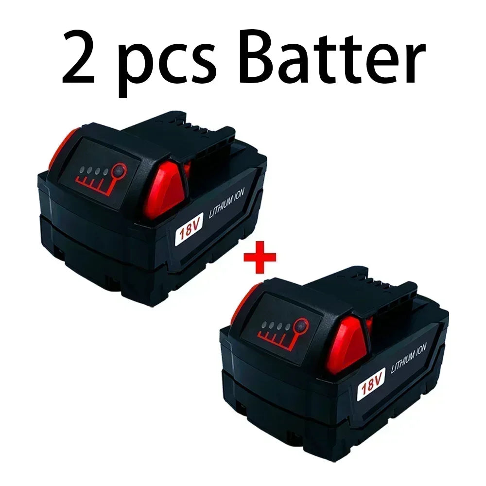18V For Milwaukee M18 Power Tool Battery Charger BR XC 18V 12800mAh M18B5 48-11-1860 Built-in 18650 Battery