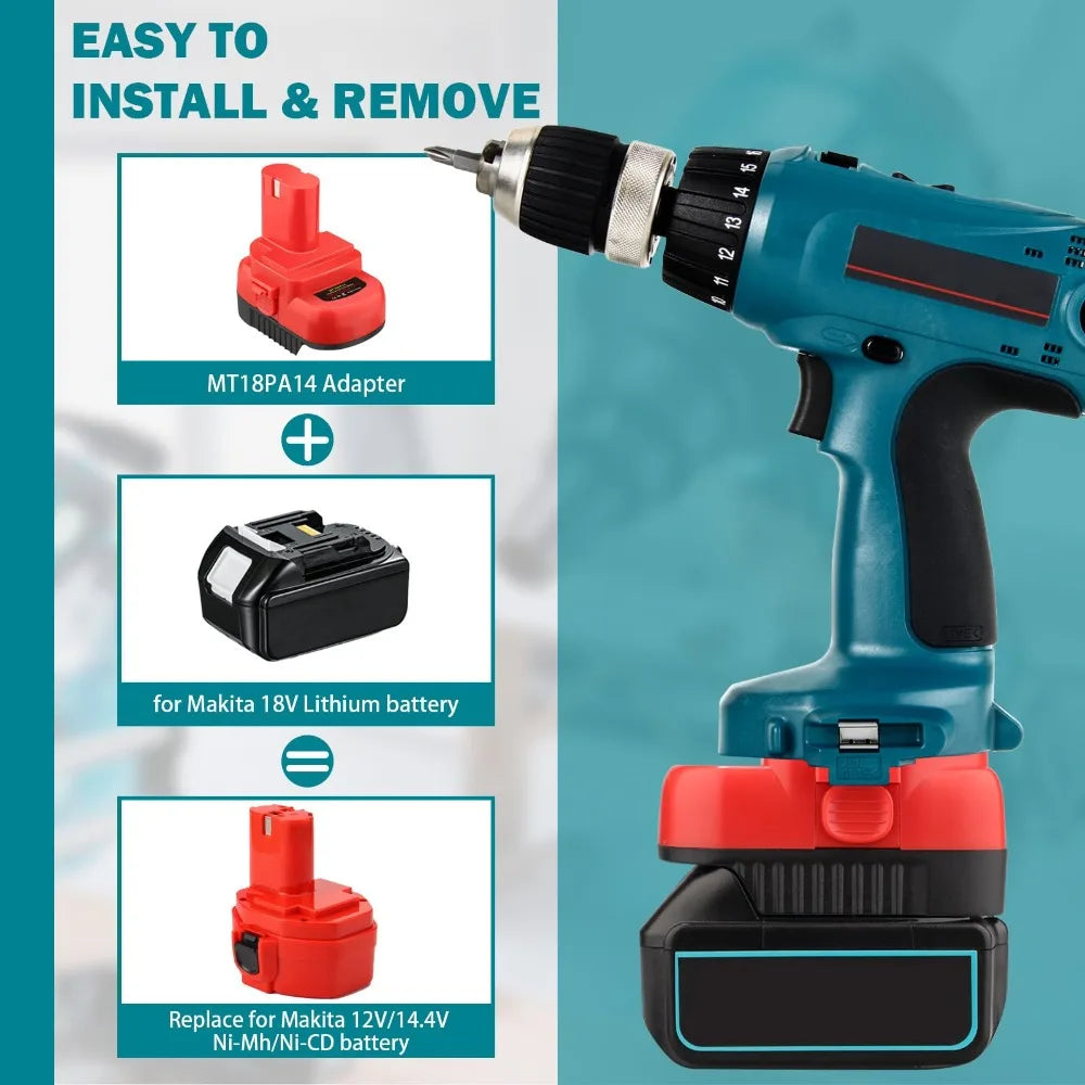 MT18PA14 Battery Adapter Converter for Makita 18V Lithium Ba