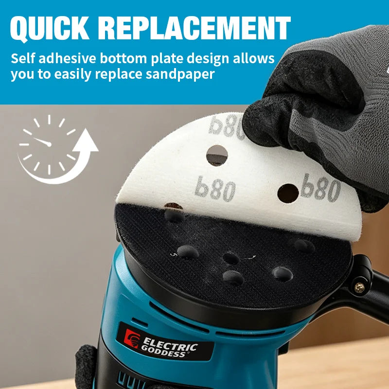 Electric Goddess Cordless 125mm Sander Disc 11000rpm Woodwor