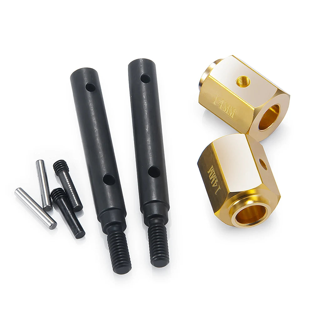 AXSPEED Metal Portal Stub Axle Drive Gear Shaft & Wheel Hex 
