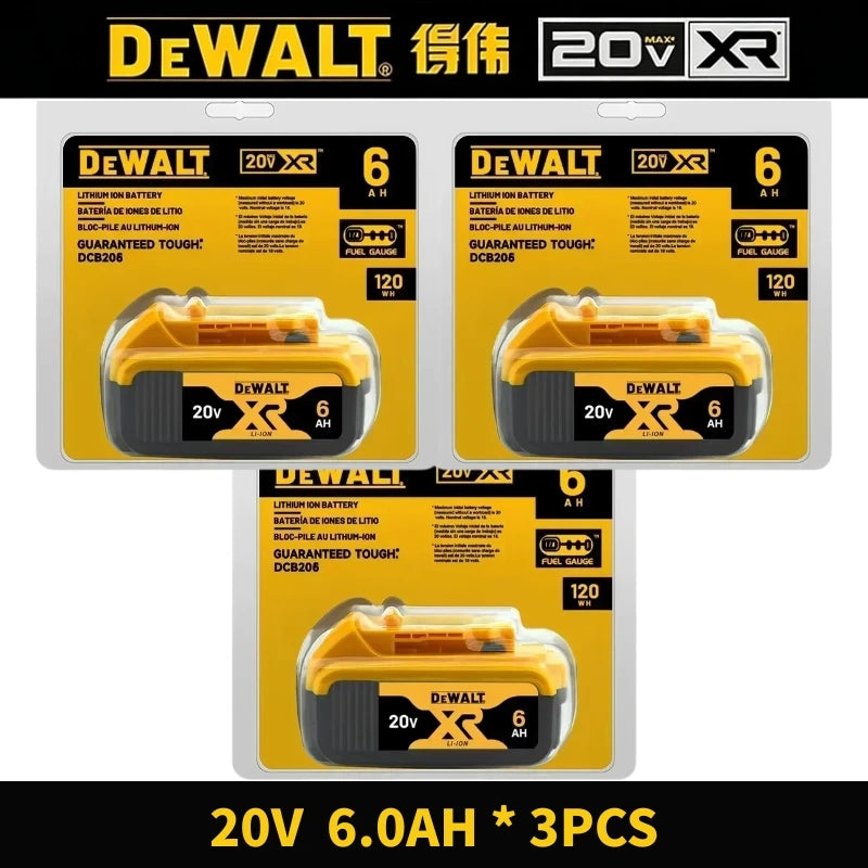 100% Original Dewalt 20V 5.0Ah 6.0Ah MAX Battery for Dewalt DCB182 DCB200 DCB205 18v 20v Power Tool Replacement Battery.