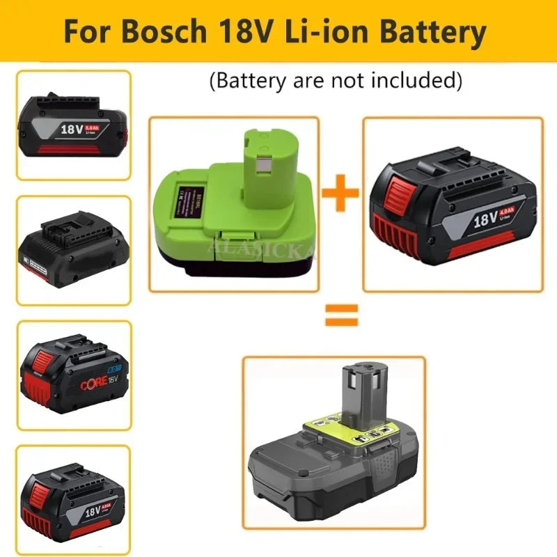 For Bosch 18V Lithium Batteries Compatible with For Ryobi 18