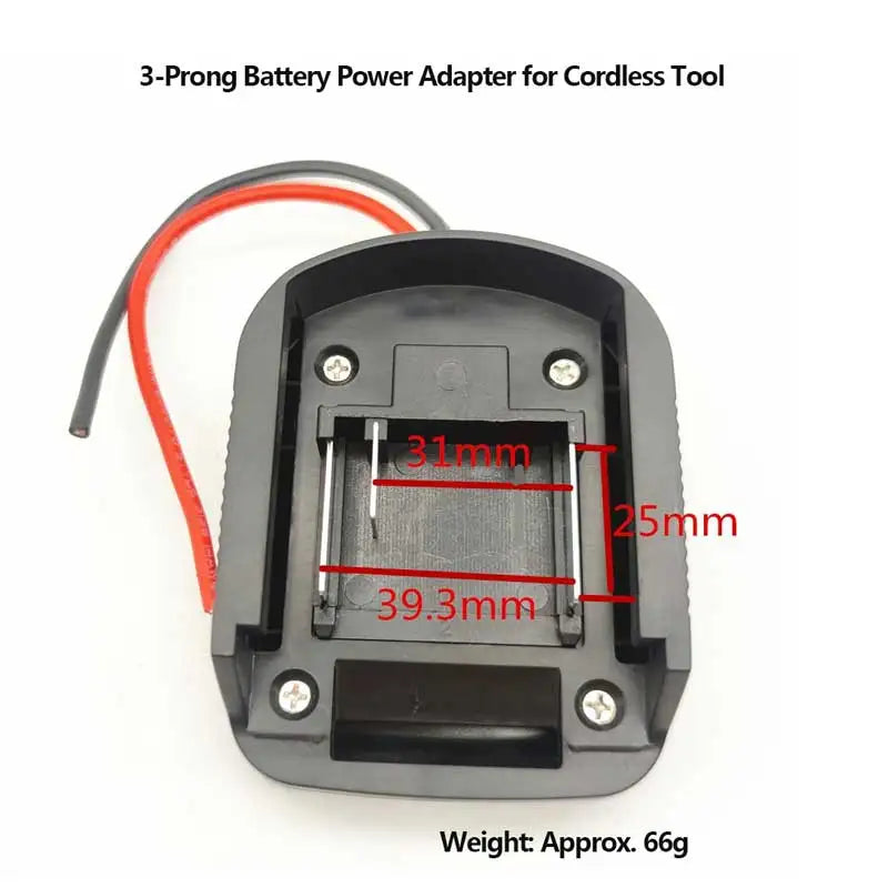 18V Li-ion Battery Adapter Cable 3-Prong Output Converter fo