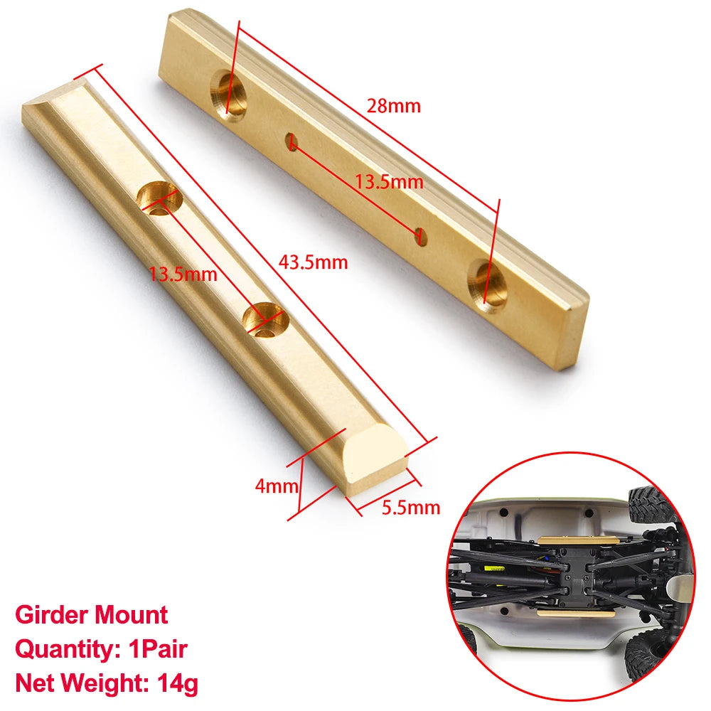 AXSPEED Axial SCX24 Upgrade Parts Brass Counterweight Wheel Hex Adapter Axle Diff Cover Steering Knuckle Girder Motor Gears