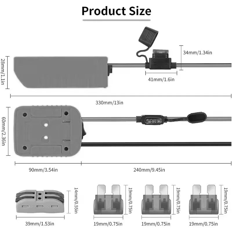 Power Wheels Adapter Battery Adapter For Dewalt/Milwaukee 18