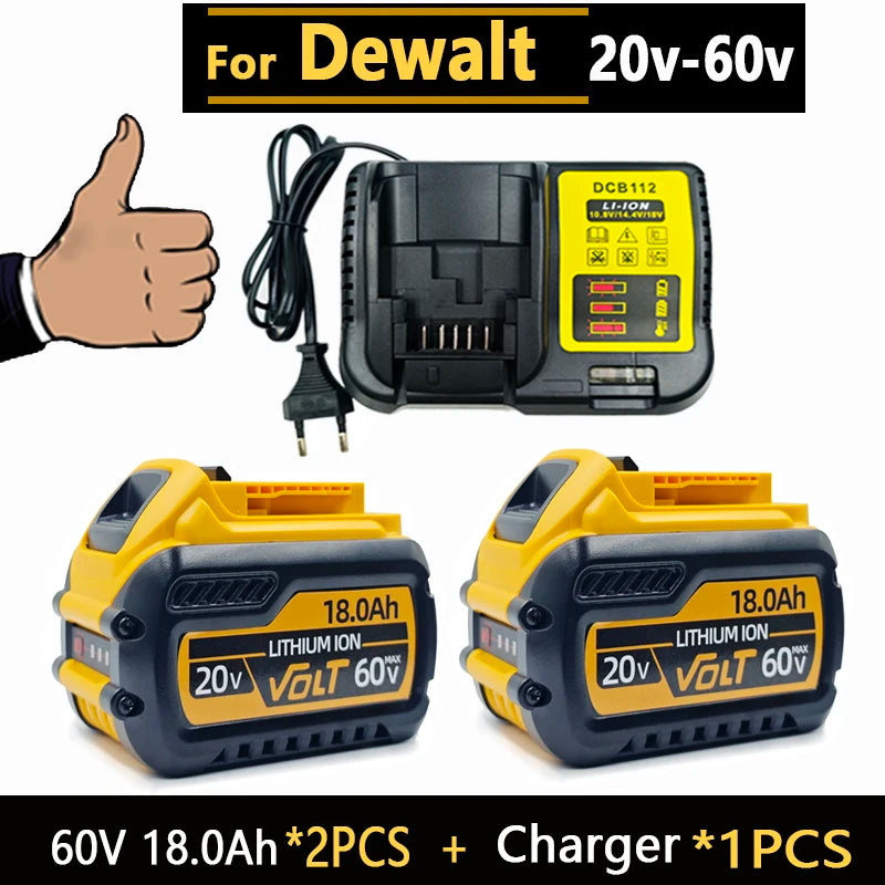 New High-Power for DEWALT 20V/60V Battery DCB200 DCB205 DCB206 Power Tool 18V Battery 3AH 8AH 12AH 18AH Batteries DCD805