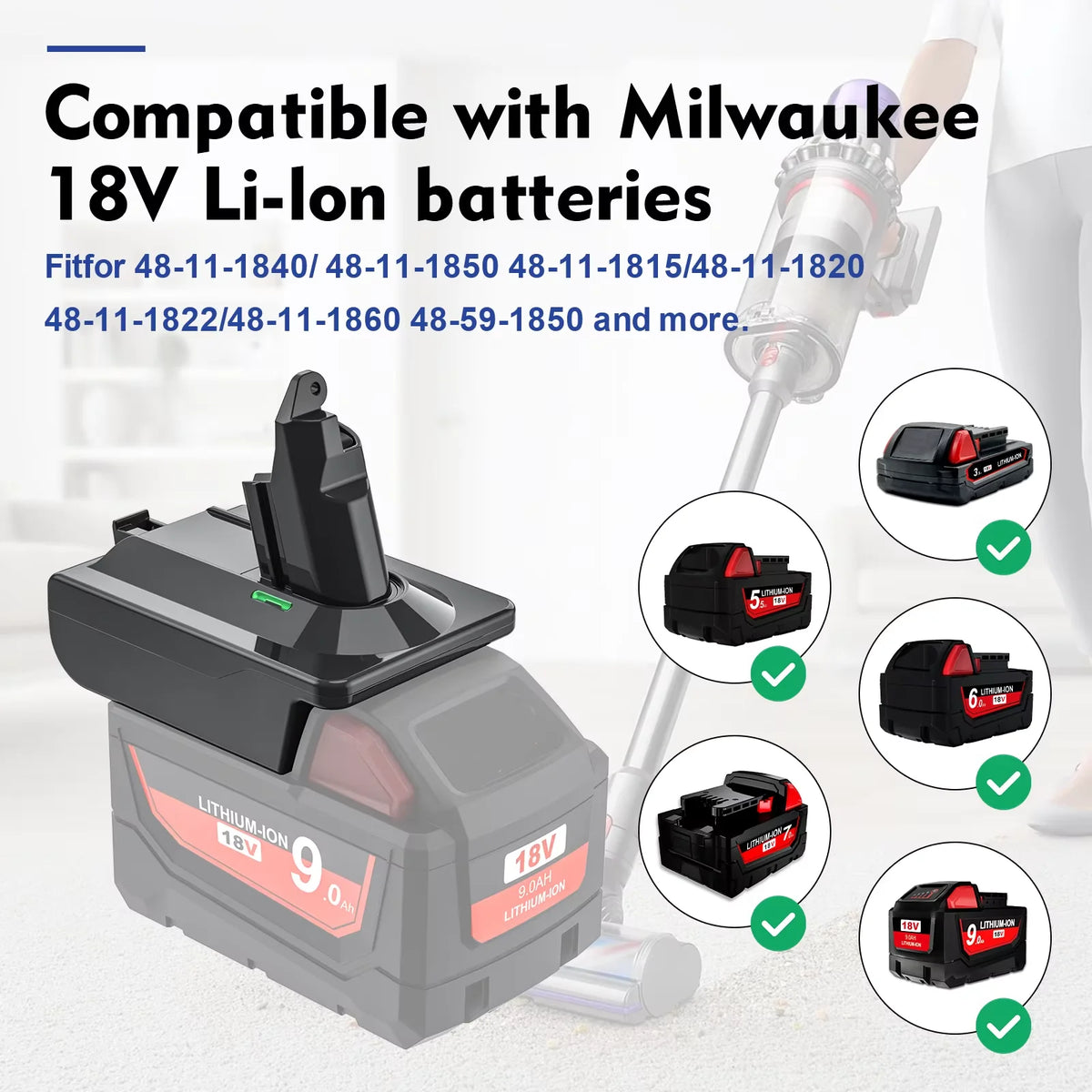 Adapter for Makita/Dewalt/Milwauke 18V Lithium Battery Conve
