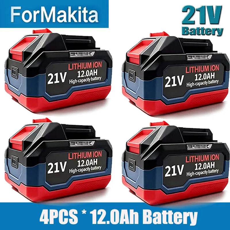 Original for Makita 21V Battery 6AH-12AH Power Tool Lithium Battery LED Indicator Batteries Pack for Makita 18V Battery Pins